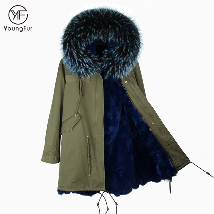 ladies green parka with fur hood