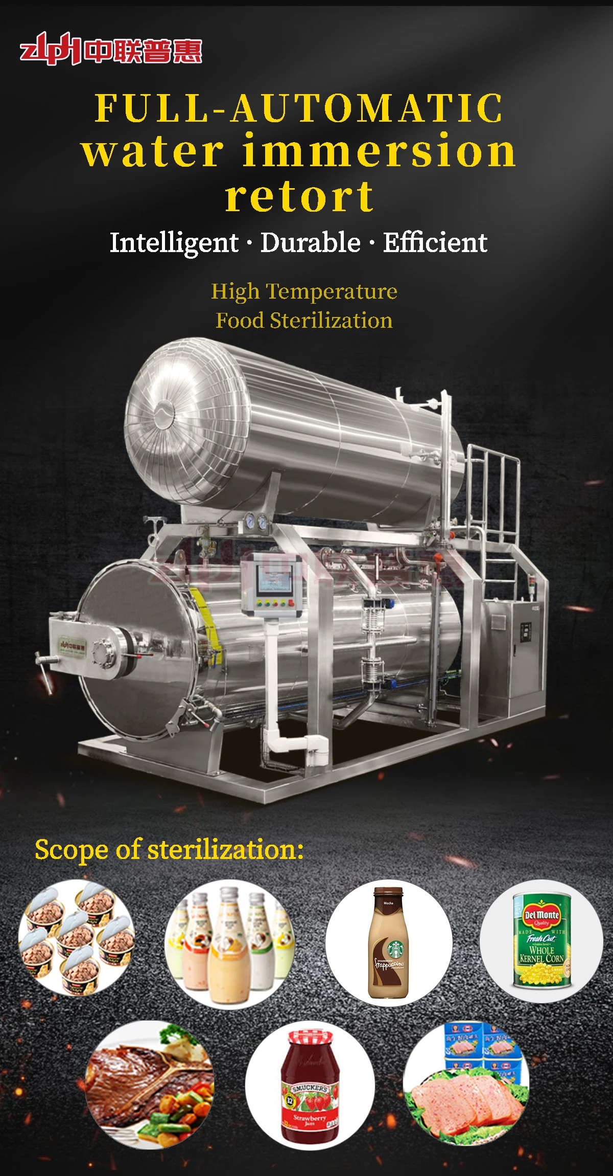 Water Immersion Retort Food Autoclave Sterilization Machine Sterilizer