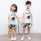 Boy Kids Sleepwear Cotton Custom Kids Boy Short Sleeve Casual Sleepwear Clothing Set Summer Home Set 100% Cotton