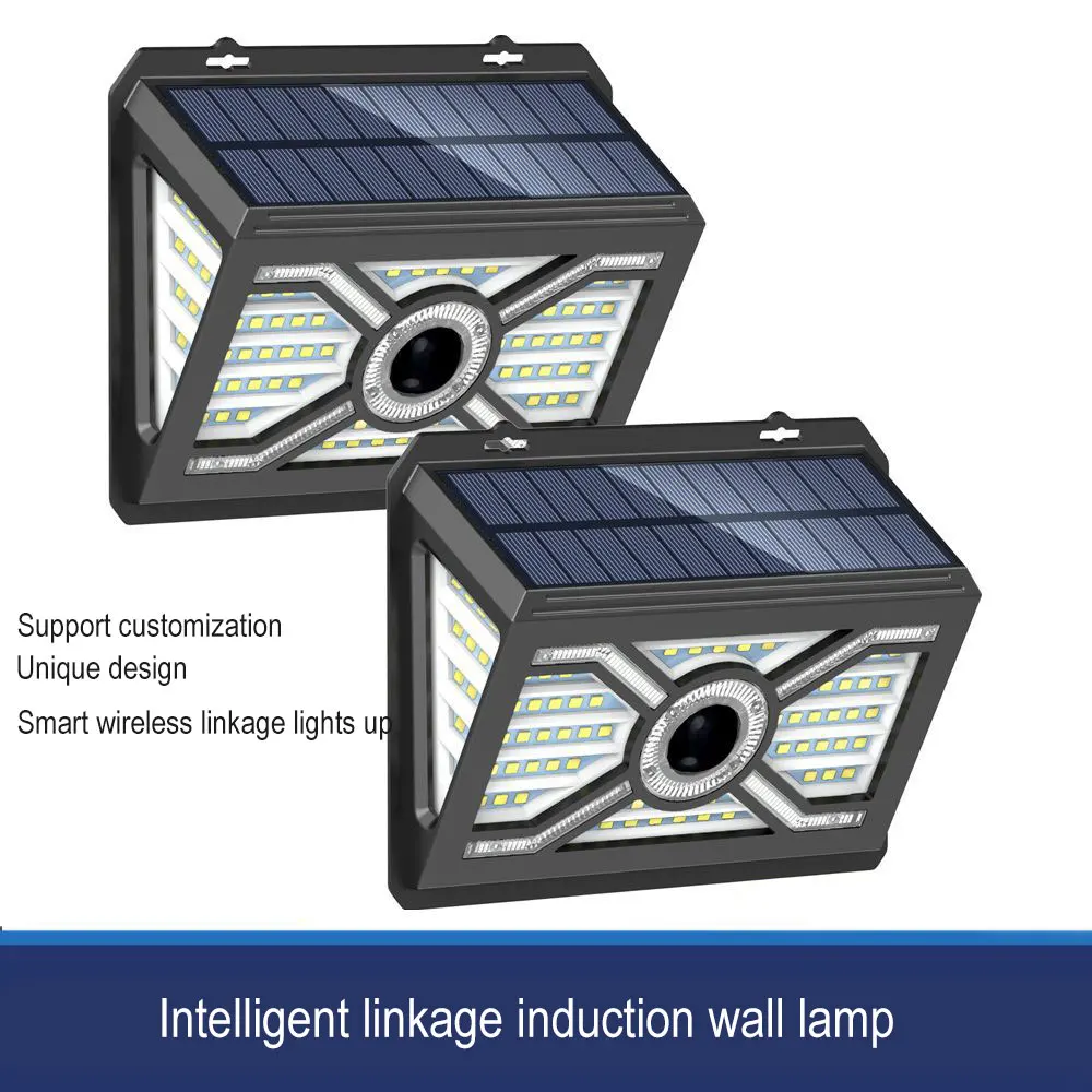 Retro design automatically light up wireless intelligent linkage induction solar wall wash light