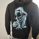 Black Hoodie Wholesale Custom 100% Cotton Printed Pattern Long-sleeved Black New Men's Hoodie