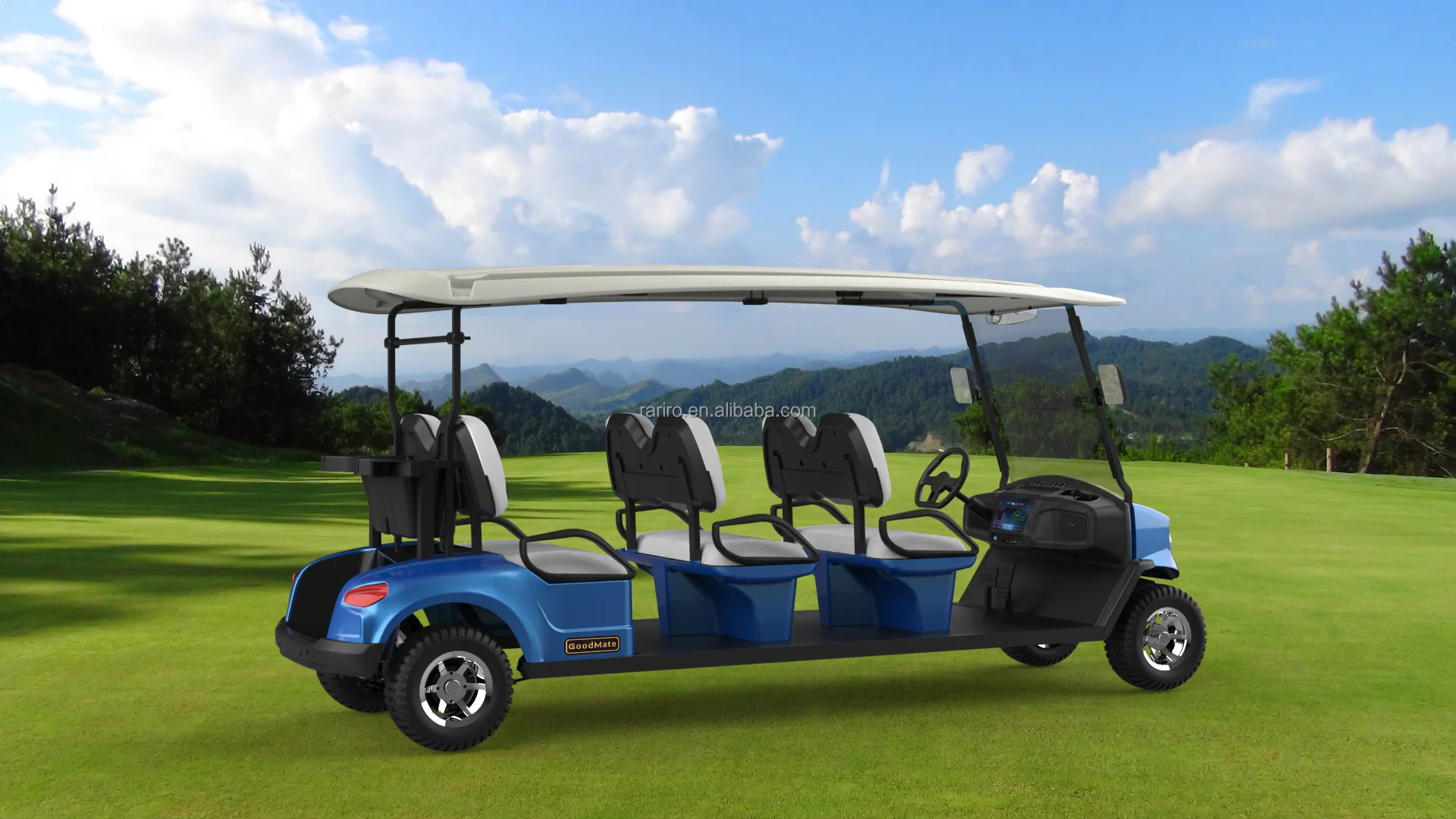 Electric 6-Seater Lifted Golf Cart Utility Buggy with 10.1 Display and 360 View Camera