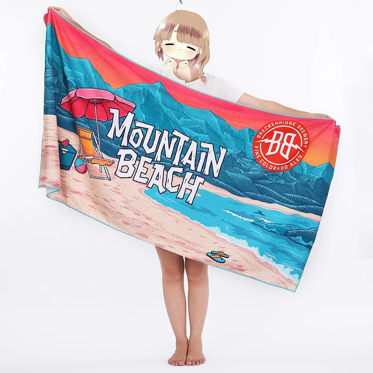 Best Selling Popular Soft Personal Printing Logo Microfiber Sand Free Beach Towel