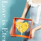 Flower Heart New Design Square Acrylic Flower Box With Heart 7.9''*7.9''*4.5'' Acrylic Flower Box