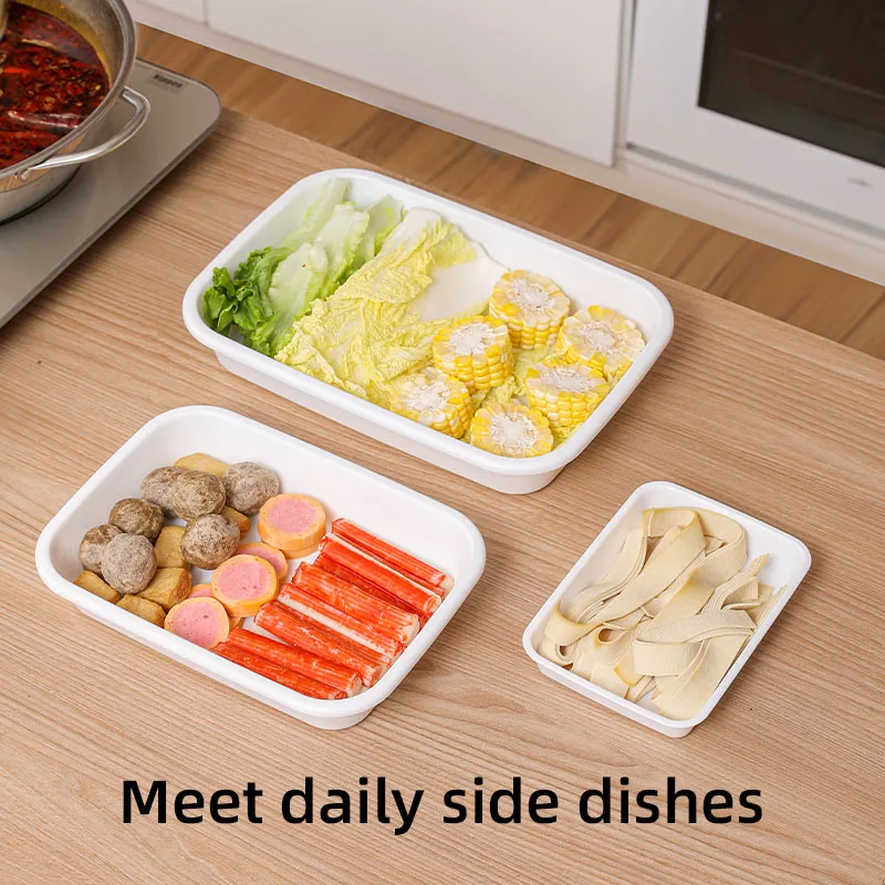 Dish tray White compostable cornstarch container multi-compartment cake plate for packing food