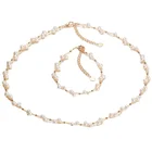 Jewelry Hand Hot Selling Romantic Jewelry Set Full Of Stars Hand Woven Bracelet Freshwater Pearl Necklace