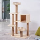 High Quality Safe Stable Large Solid Wood Wood Cat Climbing Frame Scratcher Cat Tree