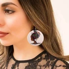 Earings Earrings Drop Amazon Customized Designs African Jewelry Earings Round Wooden Earrings Africa Wafer Drop For Women