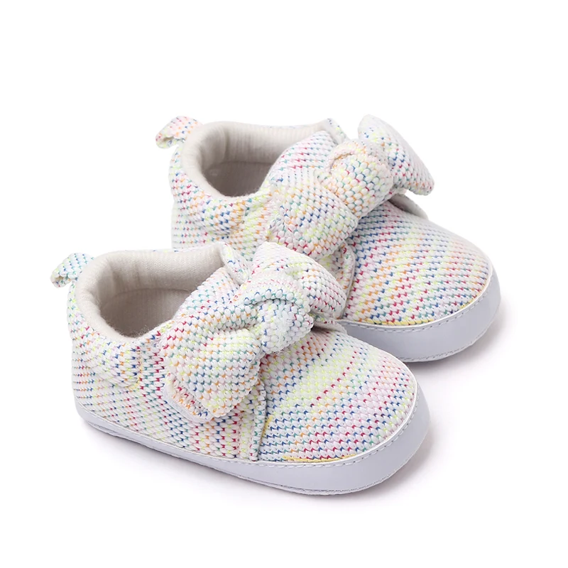 Spring and Autumn New Knitted Bow 0-1 Year Old Baby Princess Soft Soled Shoes for Girls supplier