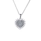 Heart Silver Simple 3D Heart Design For Lover Jewelry Trendy Silver Pendant With Zircon And Rhodium Plating