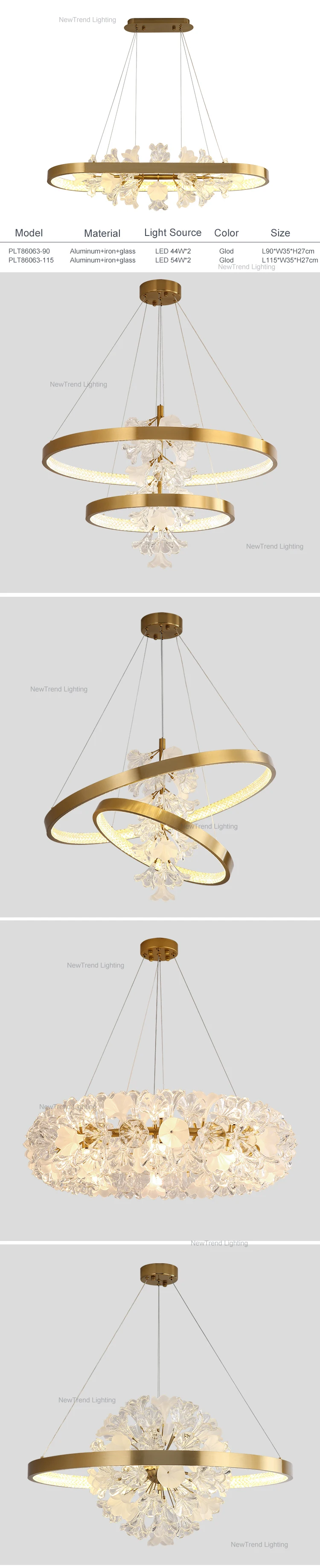 plt86061 modern style aluminum iron glass indoor decoration hotel livingroom villa led luxury pendant light-1