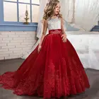 Gown Evening Long Plain Kid Girl Ball Gown Evening Party Dress For Kid