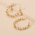 Earring Hoop Earrings Creative Design Ins Net Celebrity The Same Earring Chain-Link Oval Chain Hoop Earrings