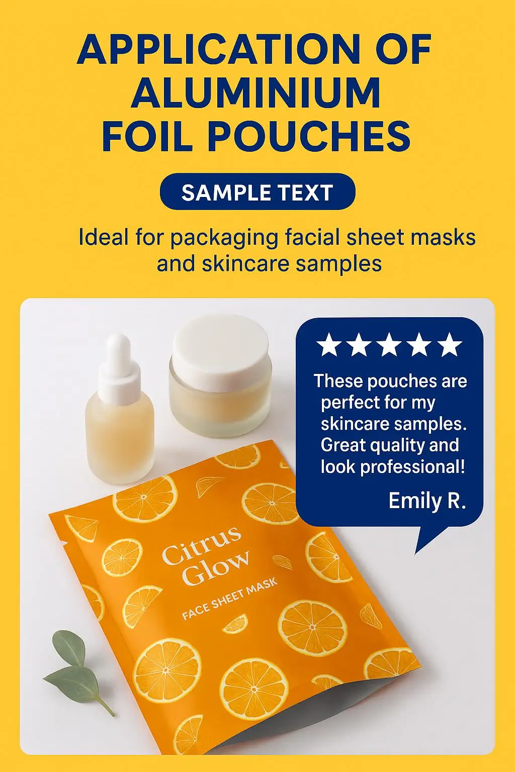 Custom Printed Aluminum Foil Sachet for Facial Mask Cosmetic Skincare Sample Packaging - detail 5