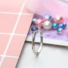 Sterling Silver Silver Ring 925 Silver Real Handmade Zircon Purple Stone Engagement 925 Sterling Silver Ring