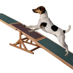 Indoor And Outdoor Run Game Weather Resistant Dog Supply Sport Equipment Pet Tool Wood Training Bamboo Wooden Dog Seesaw For Pet