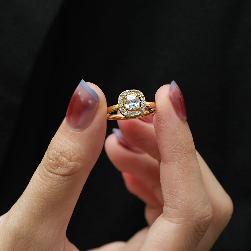 18k金pvd电镀不锈钢戒指手指矮胖结婚声明珠宝外壳淡水珍珠锆石戒指女式