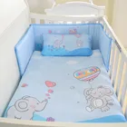 Blue Set Bedding Cartoon Animal Blue Elephant Discount Baby Set Wholesale Boy 100% Cotton Baby Bedding Set Crib