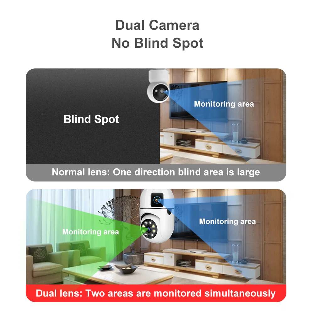 V380 4mp Outdoor Wireless Dual Lens Light Bulb Network Ptz Camera cctv 4mp Auto Tracking Wifi Dual Lens Ptz Light Bulb Camera