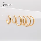 Gold Earrings Hoop Earrings Simple Jewelry Circle Shape Gold Plated Different Size Hoop Earrings Stainless Steel