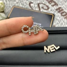 Fashion Earring New Fashion Women Jewelry Letter CHA And Letter NEL Stud Earring