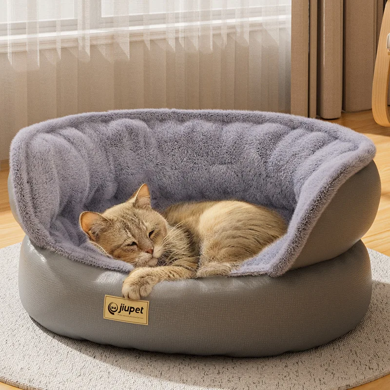 New Semi Enclosed Super Warm Pet Bed for Cats and Dogs Large Size PP Cotton Filled Soft Elastic Windproof Pet Products supplier