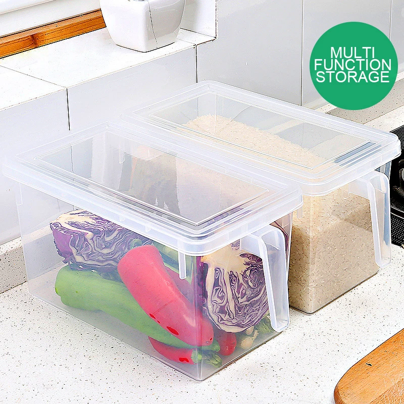 BPA FREE minimalist refrigerator pull type storage box refrigerator storage box with handle