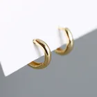 Gold Earrings Earrings Round Smooth Gold Earrings S925 Pure Silver Earrings