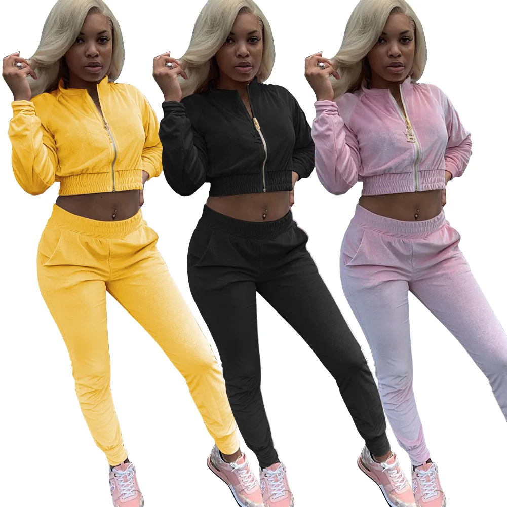 Conjunto De Abrigo Y Pantalón Deportivo De Terciopelo Para Mujer,Conjunto  De Dos Piezas,Ropa Para Correr - Buy Conjunto De Dos Piezas De Ropa De Las  Mujeres,Juego De Terciopelo,Abrigo Pantalón Product on Alibaba.com