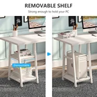 Study Table Study Desk Classical White Wooden Office Home Computer Desks Study Reading Table With CPU Stand