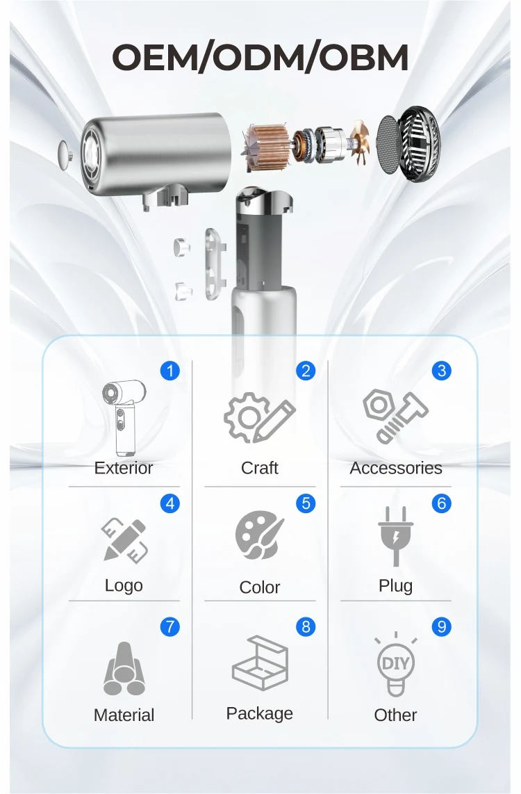 Private Model Small High Speed Hair Dryer ≥5 Million/m³ Plasma 4 Heat Settings Lightweight Mini Hair Blow Dryer details