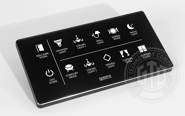 Mm Black Tempered Glass With Zinc Alloy Frame Smart Touch Wall