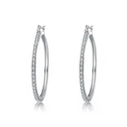 Cz Hoop Earrings 925 Silver Hoop Earring 925 Sterling Silver Ear Jewelry Women Big Ring Cz Hoop Earrings