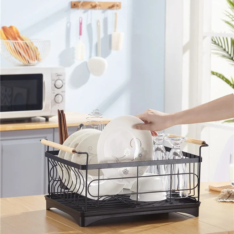 2-Tier Dish Drying Rack With Drainboard - Large Capacity Countertop Organizer For Plates, Cups & Utensils (White)