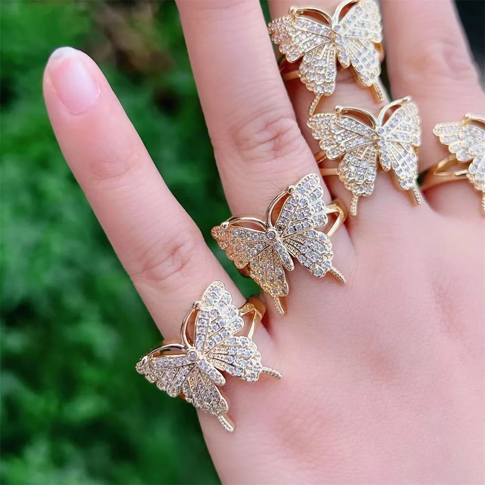 gold plated butterfly ring