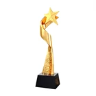 Gift/ Hot Selling Unique Design Gold Color Crystal Star Shape Trophy For Souvenir Gift/