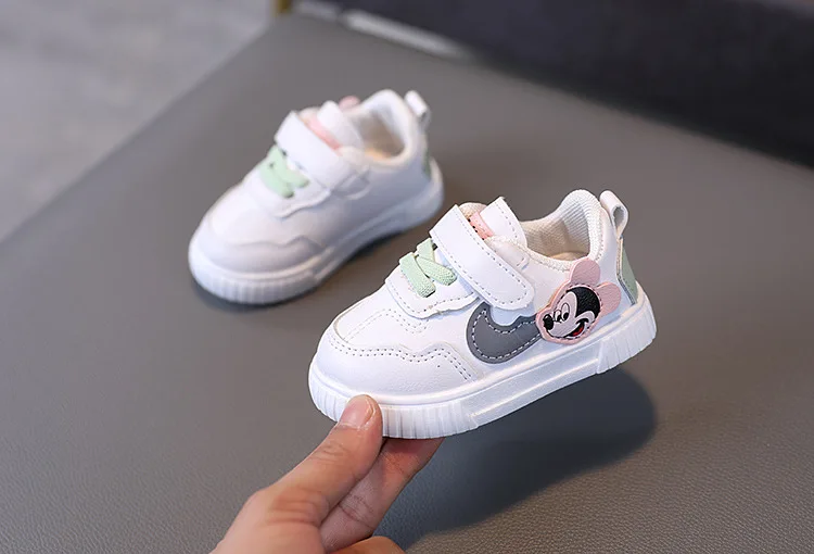 White Casual Shoes For Baby Boy Girl Brand Children Sneaker Mickey
