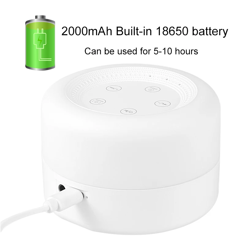 White Noise Sound Machine Baby with Night Light Rechargeable Portable Lullaby Machine Baby Soother for Kids Adults Sleep factory