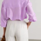 Shirt Color Oversized Striped Sillk Shirt Pure Color Bodywork Style