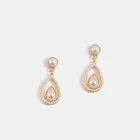 Silver Earrings Long Imitation Pearl Baroco Style 925 Silver Needle Earrings