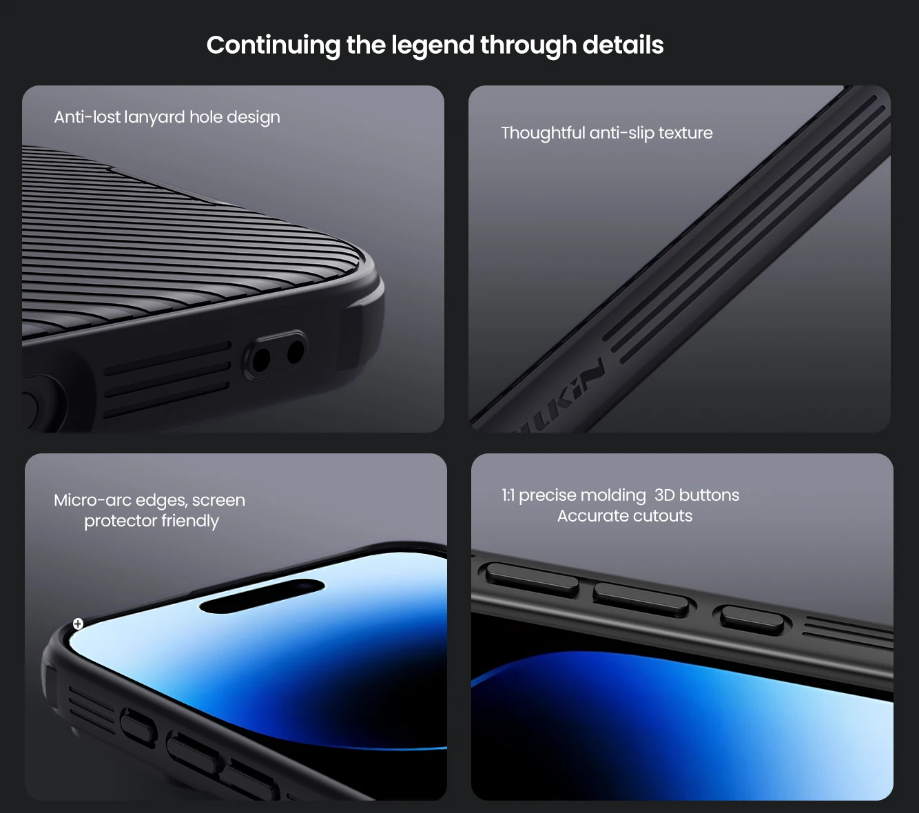 Nillkin Frosted CamShield Pro Case Camera Protector for iPhone 16, 16 Pro, 16 Plus & 16 Pro Max 12 Camera Protector for iPhone | Nillkin iPhone 16 - 16 Pro max Case | Camera Protector for iPhone | Nillkin