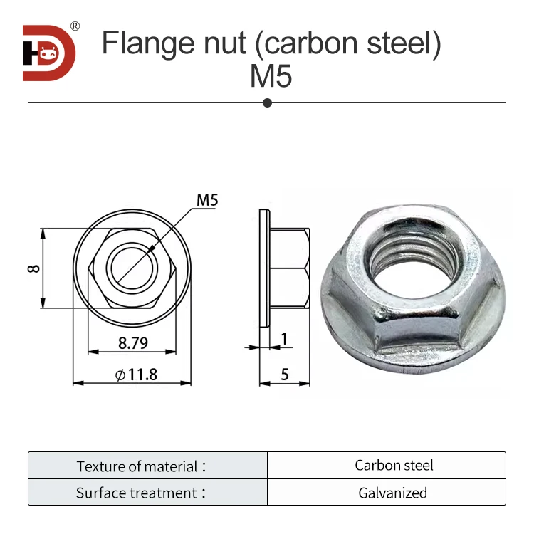 Aluminum Profile Accessories with Hexagonal Pad, Stainless Steel Flange Nut, Anti slip Flower Tooth Nut, M5M6M8 Nut Carbon Steel supplier