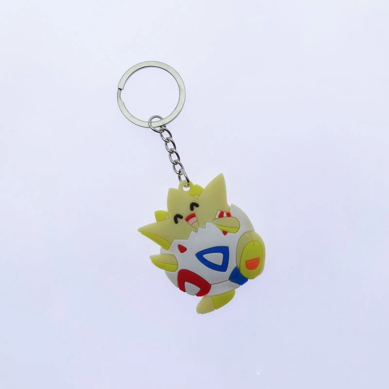 Hot Sale Styles Rubber Pokemoned Pvc Cartoon Keychain Pendant Pika