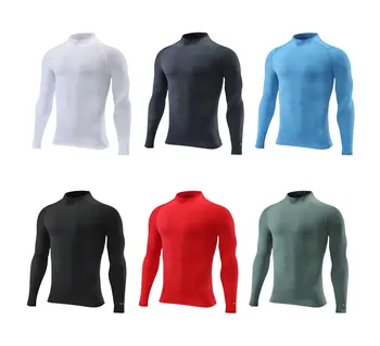 Wholesale fitness clothes men's long sleeved running basketball training bottoming shirt tights high elastic fast drying clothes