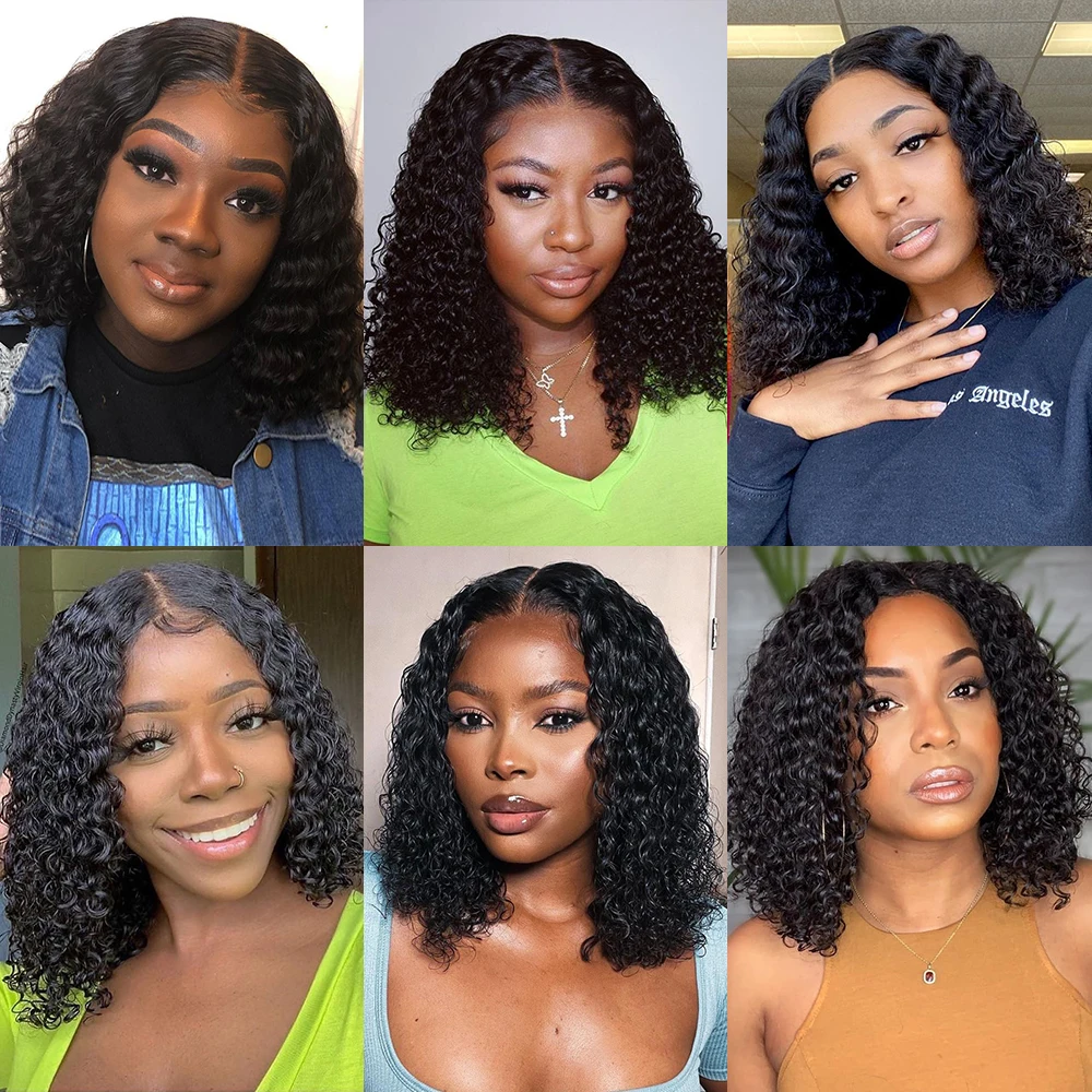 Hot Sale Bob Wigs Brazilian Human Hair Lace Front Wigs Transparent Lace 150% Density Curly Lace Front Wigs With Baby Hair