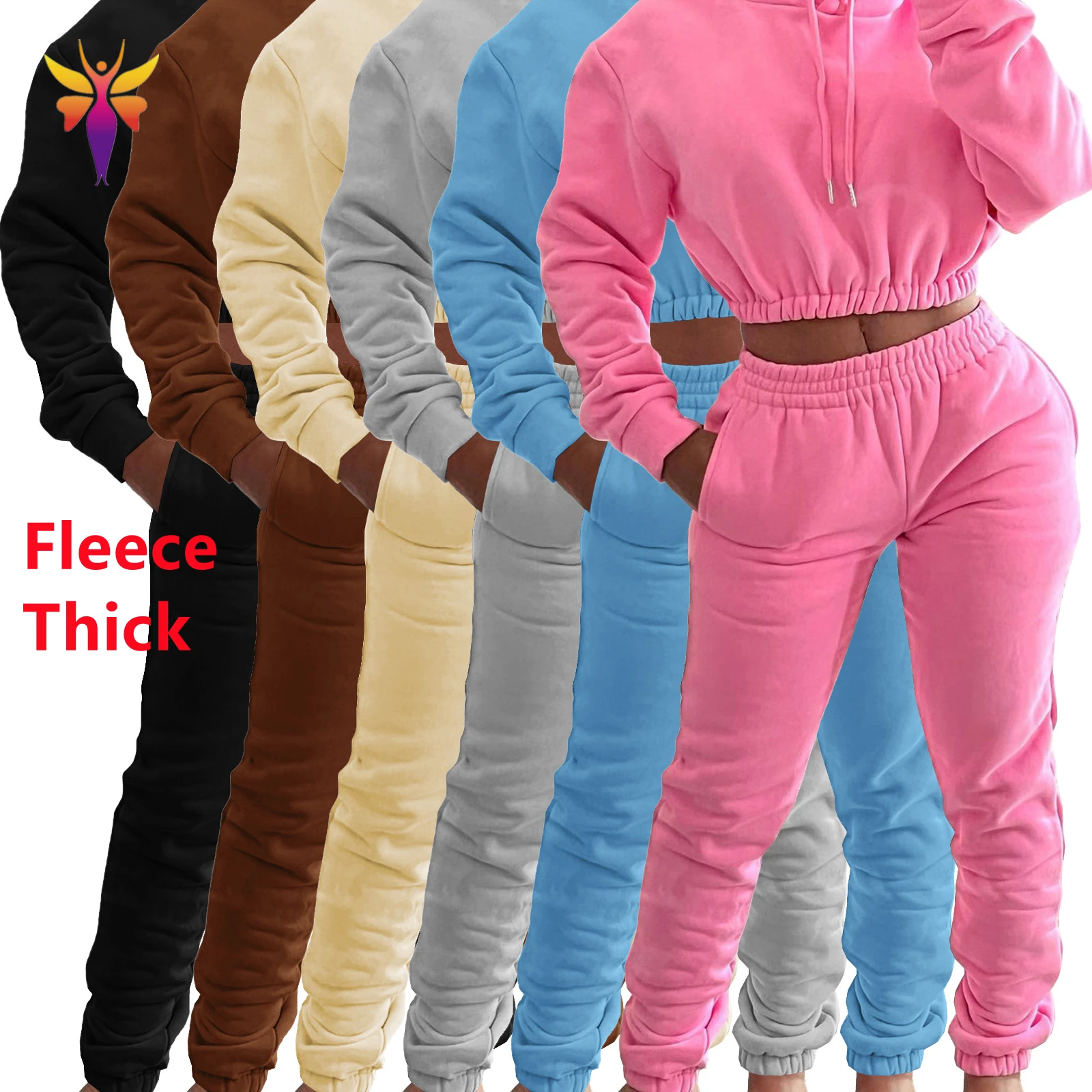Women Winter Set 2 Piece Set Cropped 