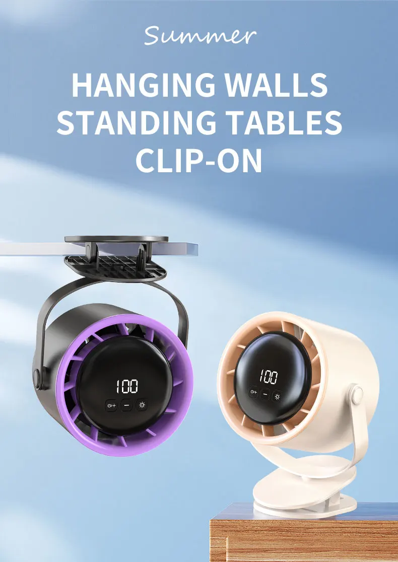 Rechargeable Mini Clip Fan, USB, 4000mAh - detail 8