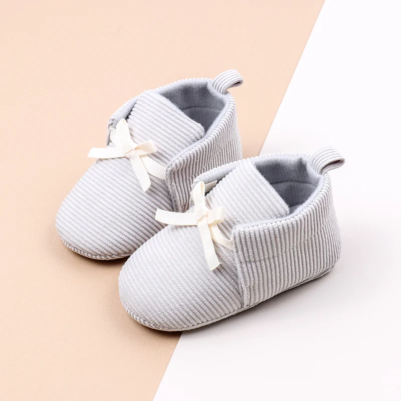 New Arrival Lace-Up Corduroy Material Soft Sole Baby Newborn Boy Shoes Spring Autumn manufacture