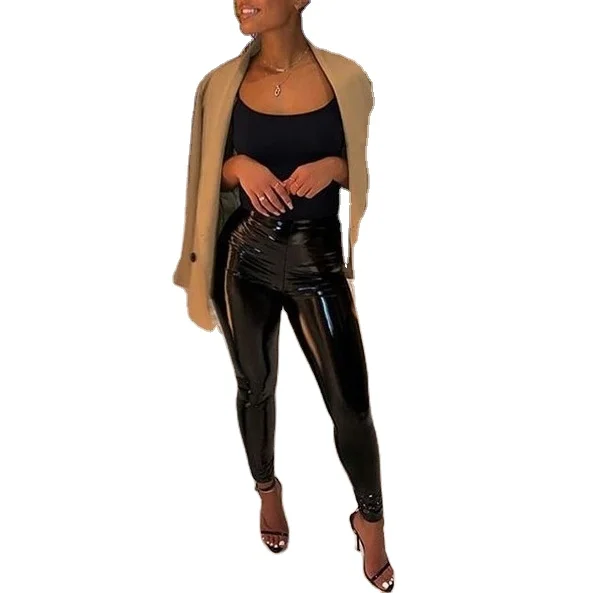Pu Stretch Multicolor Leather Pants 