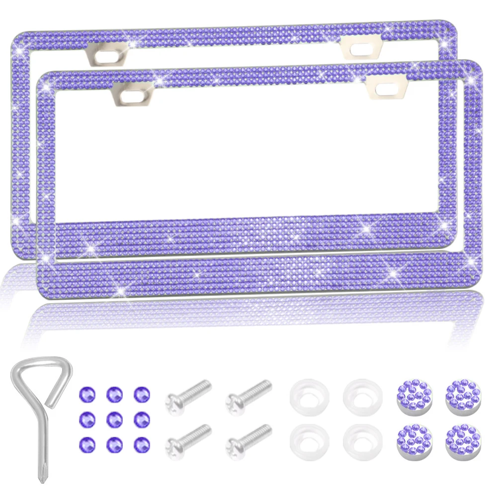 USA Stone Diamond Rhinestone Crystal Bling License Plate Frame manufacture